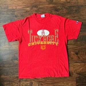 90s Vintage‎ HBCU Champion Tuskegee University Tee Large Spellout Single Stitch